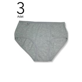 Tutku ELF568T0924CCM3 Gri 3 Lü Paket Likralı Bato Kadın Külot