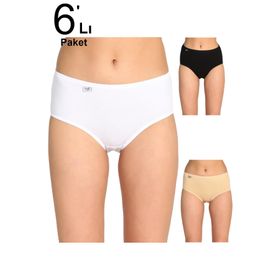 Tutku ELF568T0924CCM6 Karışık Renk 6 lı Paket Likralı Bato Kadın Külot