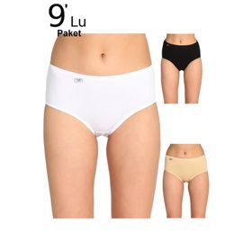 Tutku ELF568T0924CCM9 Karışık Renk 9 lu Paket Likralı Bato Kadın Külot
