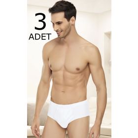 Tutku Elit 1071 Penye 3 Adet Beyaz Erkek Kom Slip