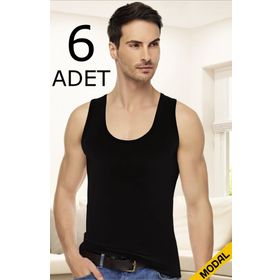 Tutku Elit 1201 Elastan Modal 6 Adet Siyah Erkek Atlet