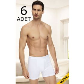 Tutku Elit 1251 Modal Elastan 6 Adet Beyaz Erkek Boxer