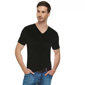 Tutku Elit 1303 Likralı V Yaka Pamuklu Siyah Erkek Atlet