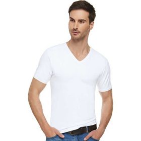 Tutku Elit 1303 V Yaka Likralı Kısa Kol 6 Adet Beyaz Erkek Atlet