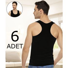 Tutku Elit 1304 Elastan Spor 6 Adet Beyaz Erkek Atlet