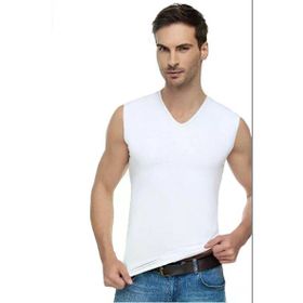 Tutku Elit 1305 Elastan V Yaka Sıfır Kol 3 Adet Beyaz Erkek Atlet