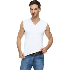 Tutku Elit 1305 Elastan V Yaka Sıfır Kol 3 Adet Beyaz Erkek Atlet