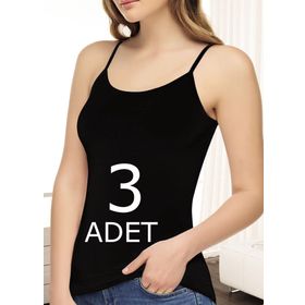 Tutku Elit 2001 Modal Elastan İp Askılı 3 Adet Siyah Kadın Atlet