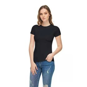 Tutku Elit 2202 Elastan 6 Adet Siyah Yarım Kol Kadın Body