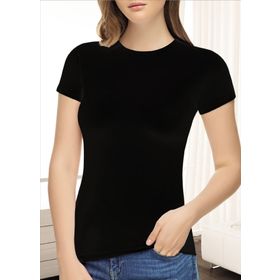Tutku Elit 2202 Elastan Siyah Yarım Kol Kadın Body