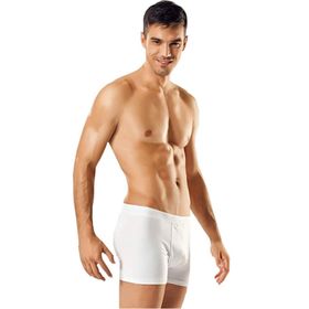 Tutku İç Giyim Pamuklu Likralı Paçalı Don 4'lü Beyaz Erkek Boxer