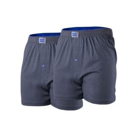 Tutku İç Giyim Pamuklu Penye Düğmeli 2'li Füme Erkek Boxer