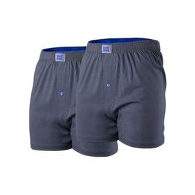 Tutku İç Giyim Pamuklu Penye Düğmeli 2'li Füme Erkek Boxer
