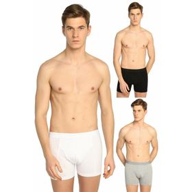 Tutku Likralı 3'lü Gri Erkek Boxer