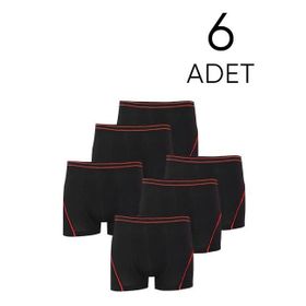 Tutku SİYAH-3 6 Adet Siyah Likralı Çocuk Boxer