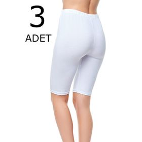 Tutku Siyah 4 Numara Kısa Diz Üstü 3'lü Paket Kadın Düz Tayt