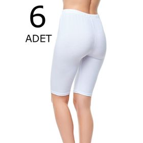 Tutku Siyah 4 Numara Kısa Diz Üstü 6'lı Paket Kadın Düz Tayt