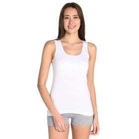 Tutku T0136B Beyaz Ribaba Geniş Askı Kadın Atlet