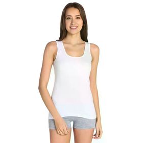 Tutku T0136B Beyaz Ribaba Geniş Askı Kadın Atlet