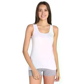 Tutku T0136B Beyaz Ribaba Geniş Askı Kadın Atlet