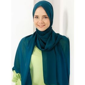 Tuva Şal 425069 Petrol Yeşili Halima Şifon Şal