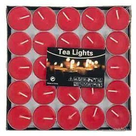 Tvshopmarket Tealight 25'li Kırmızı Mum