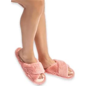Twigy CC0181Z Tw Çapraz Peluş Ev Pembe Kadın Terlik
