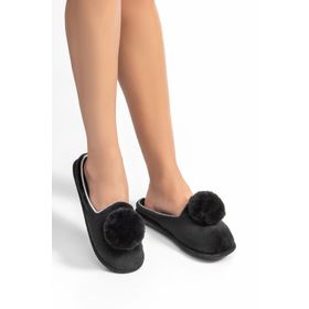 Twigy Lori Siyah Kadın Ev Terliği