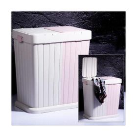 Twins 6146-01 2'li 80 lt Ekru Pembe Kirli Çamaşır Sepeti