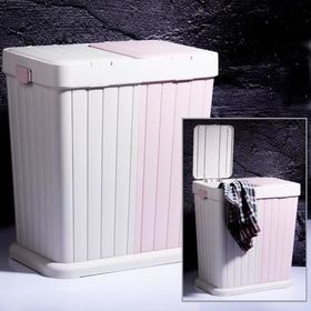 Twins 6146-01 2'li 80 lt Ekru Pembe Kirli Çamaşır Sepeti