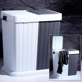 Twins 6146-03 2'li 80 lt Beyaz Antrasit Kirli Çamaşır Sepeti