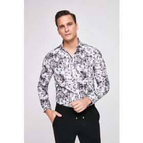 Twn 0EF020210256001M Siyah Slim Fit Erkek Gömlek