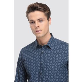 Twn 0EF020211259103M Lacivert Slim Fit Erkek Gömlek