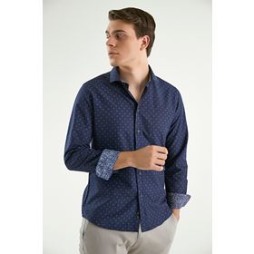 Twn 0EF020211259103M Lacivert Slim Fit Erkek Gömlek