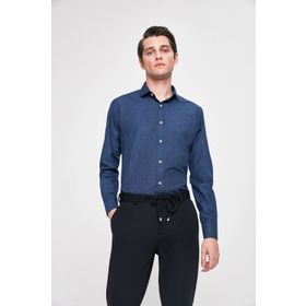Twn 0EF020211259103M Lacivert Slim Fit Erkek Gömlek