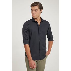 Twn 0EF020211260001M Siyah Slim Fit Erkek Gömlek