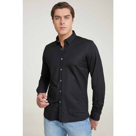 Twn 0EF020211260001M Siyah Slim Fit Erkek Gömlek