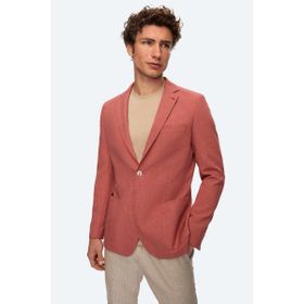 Twn 0EF04R104409M Slim Fit Gül Kurusu Armürlü Kumaş Ceket