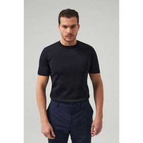 Twn 0EF069421003M Slim Fit Camel Düz Örgü T-shirt