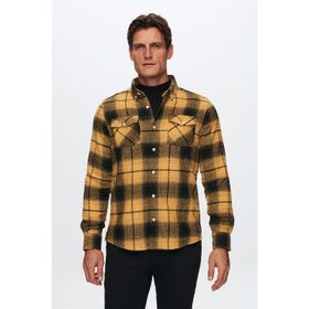 Twn 1EC02ORTODN04 Slim Fit Sarı Oduncu Gömlek