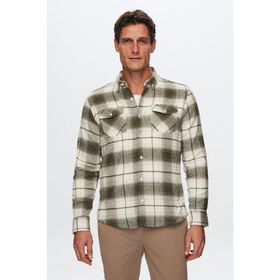 Twn 1EC02ORTODN04 Slim Fit Yeşil Oduncu Gömlek
