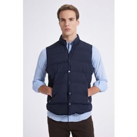 Twn 1ECY735210049 Slim Fit Lacivert Düz Yelek Mont