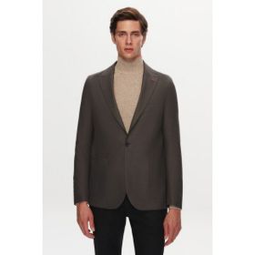 Twn 1EF04R107409M Slim Fit Antrasit Armürlü Kumaş Ceket