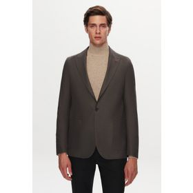 Twn 1EF04R107409M Slim Fit Antrasit Armürlü Kumaş Ceket