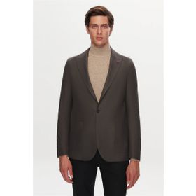 Twn 1EF04R107409M Slim Fit Antrasit Armürlü Kumaş Ceket