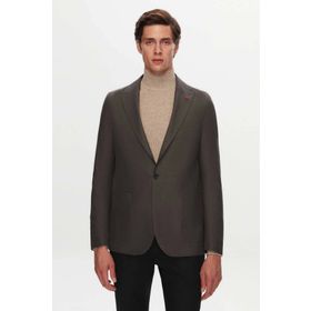 Twn 1EF04R107409M Slim Fit Antrasit Armürlü Kumaş Ceket
