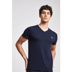 Twn 4EC141431766D101 Lacivert Slim Fit Düz Erkek T-Shirt