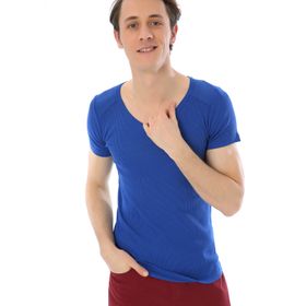 Twn 4EE142263602750 Mavi Slim Fit Erkek T-shirt