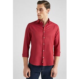 Twn 6EF02ORT00288 Slim Fit Bordo Oxford Erkek Gömlek