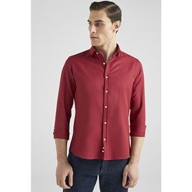 Twn 6EF02ORT00288 Slim Fit Bordo Oxford Erkek Gömlek